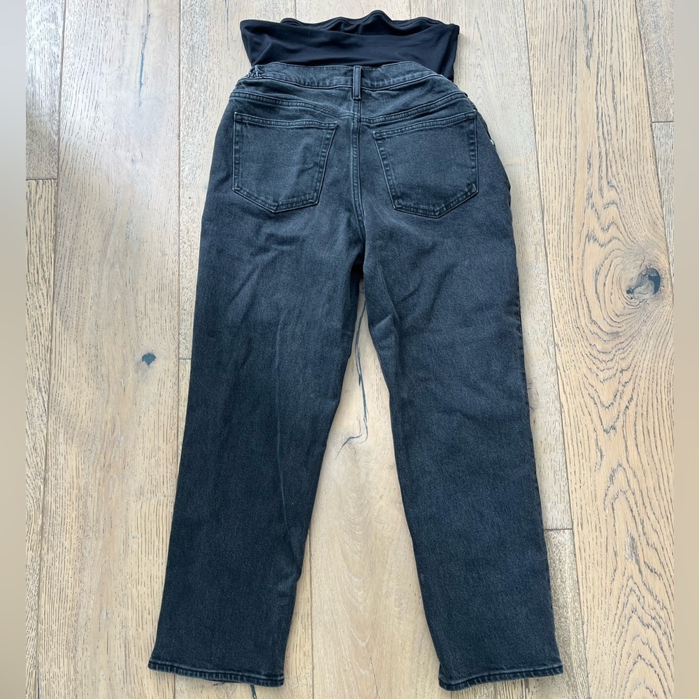 H&M MAMA Straight Ankle Jeans Size Medium Maternity Pregnancy Black - Picture 2 of 6